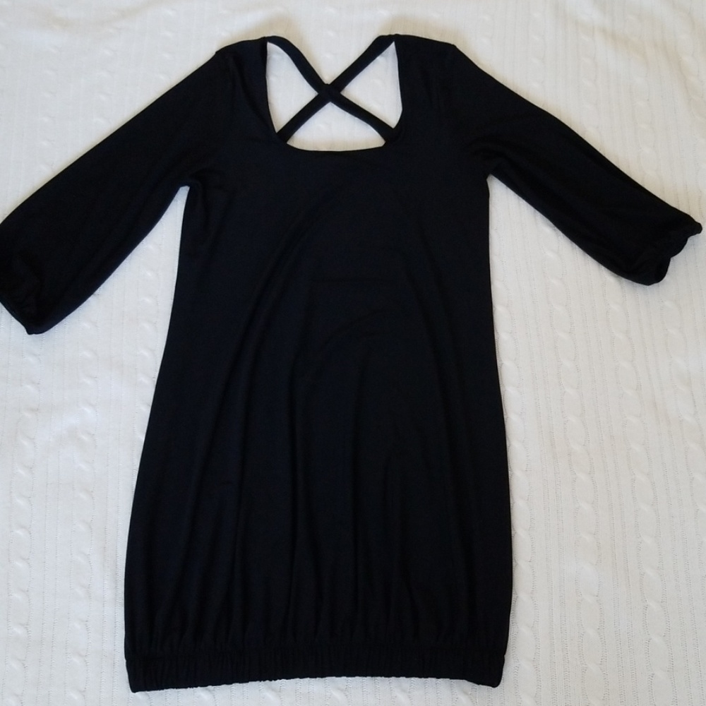 WHBM Little black dress with open back size Small